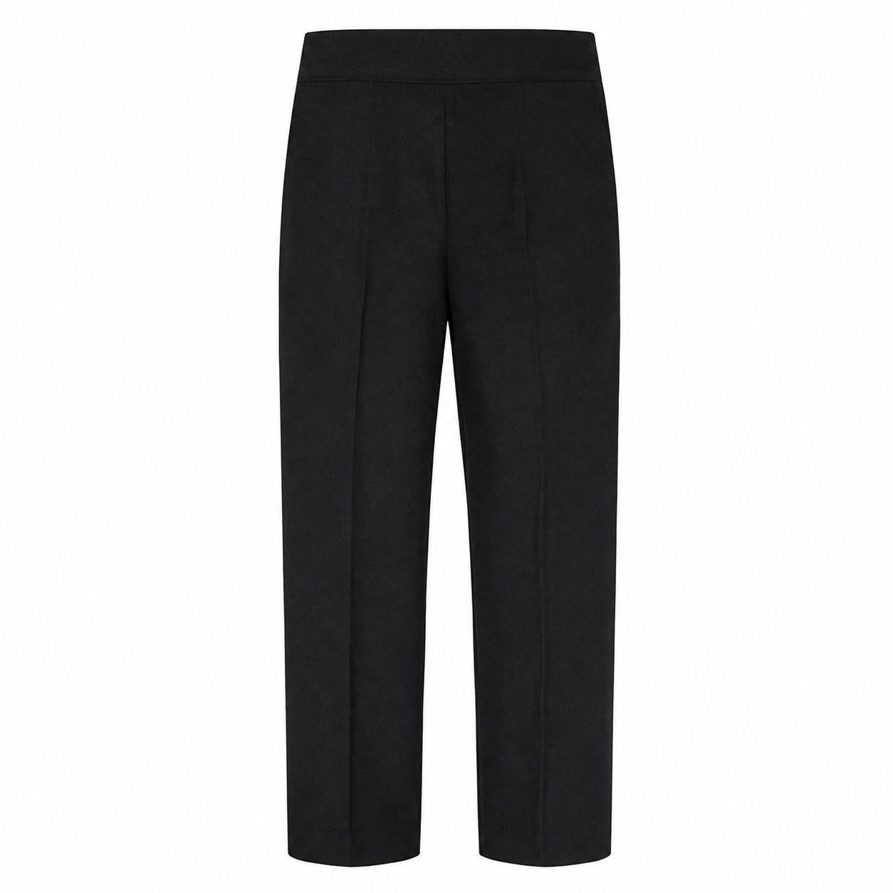 Boys Black Slim Fit Pull Up Trouser