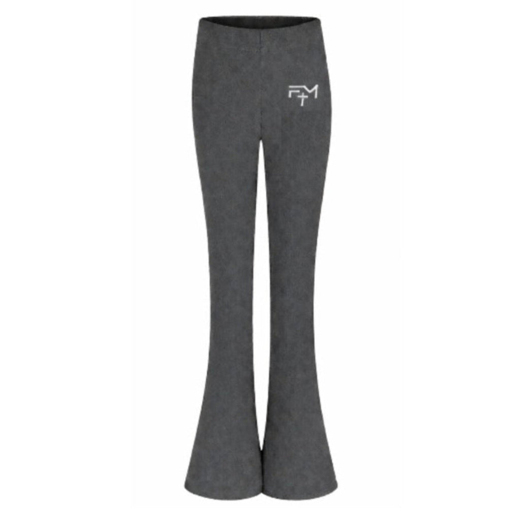 FM Girls Flared Trousers Stretch Elastic Waist Bootcut School Pants Grey