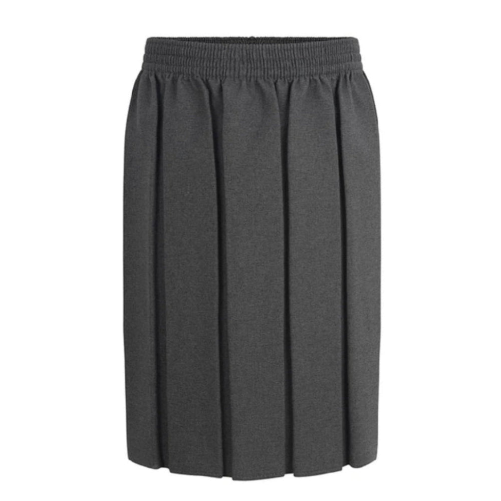 Grey Box Pleated Skirt Fully Elasticated
