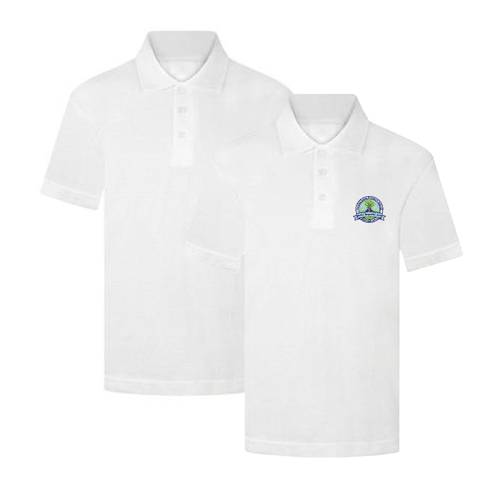 New Coates Lane Primary White Plain & Logo Polo Shirt