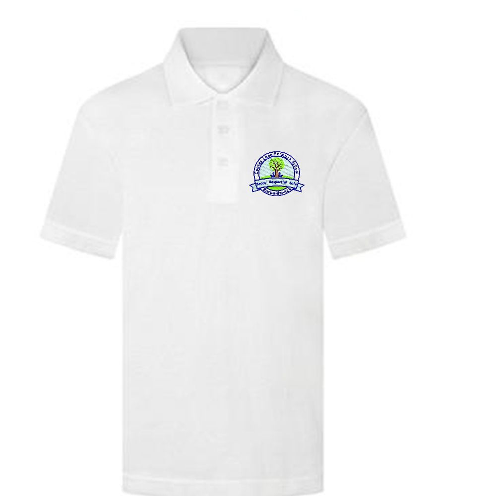 New Coates Lane Primary White Plain & Logo Polo Shirt