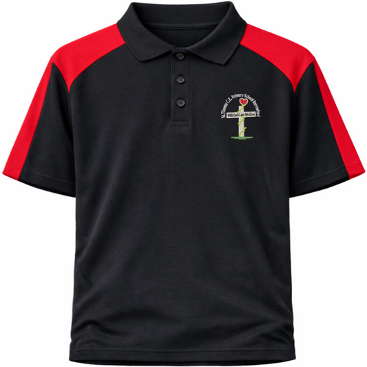 St Thomas Polo Shirt Black/Red