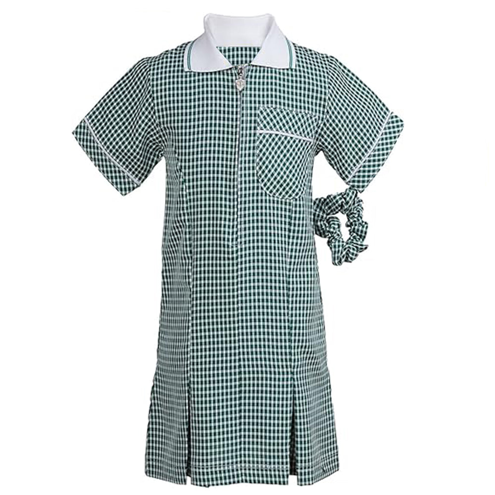 Summer Gingham School Dress Green