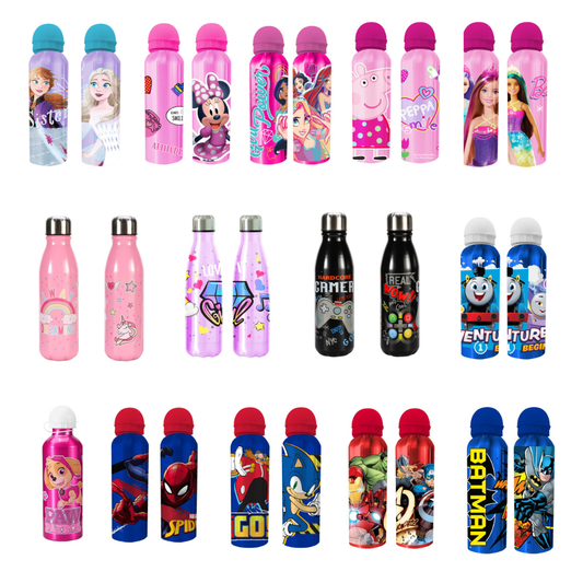 Kids,Heros Character & Barbie Drinking Bottle Collection