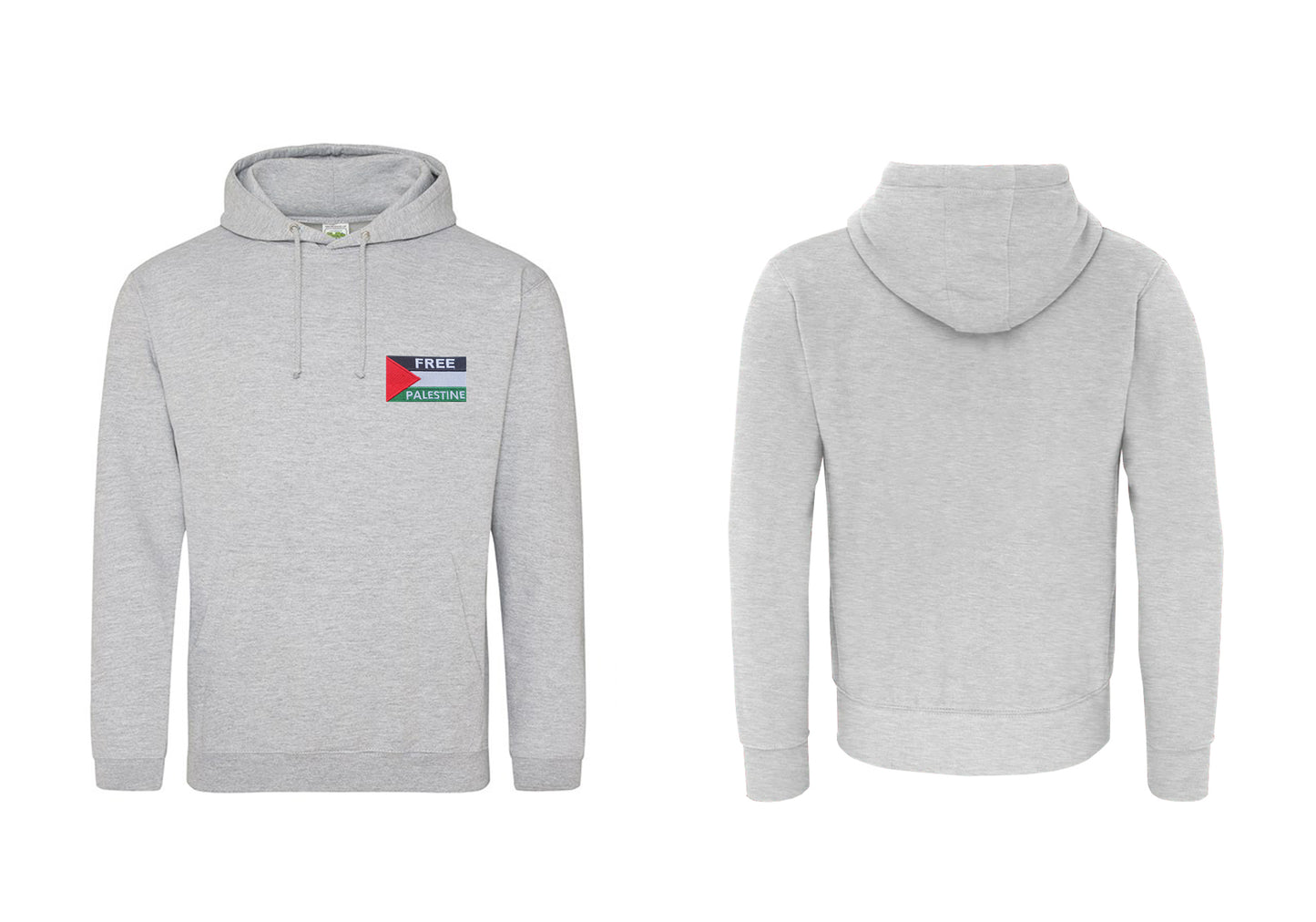 Hoodie With Free Palestine Embroidered Flag Patch