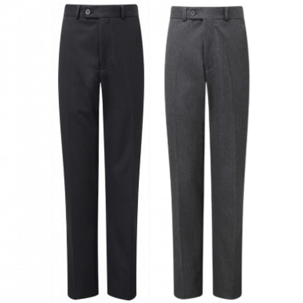 Mens-Boys Slim Fit Trousers Black & Grey