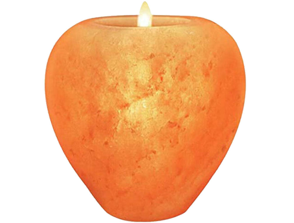 Natural Himalayan Crystal Rock Salt Pink Apple Shape Holds Candles Mother's Day Gift