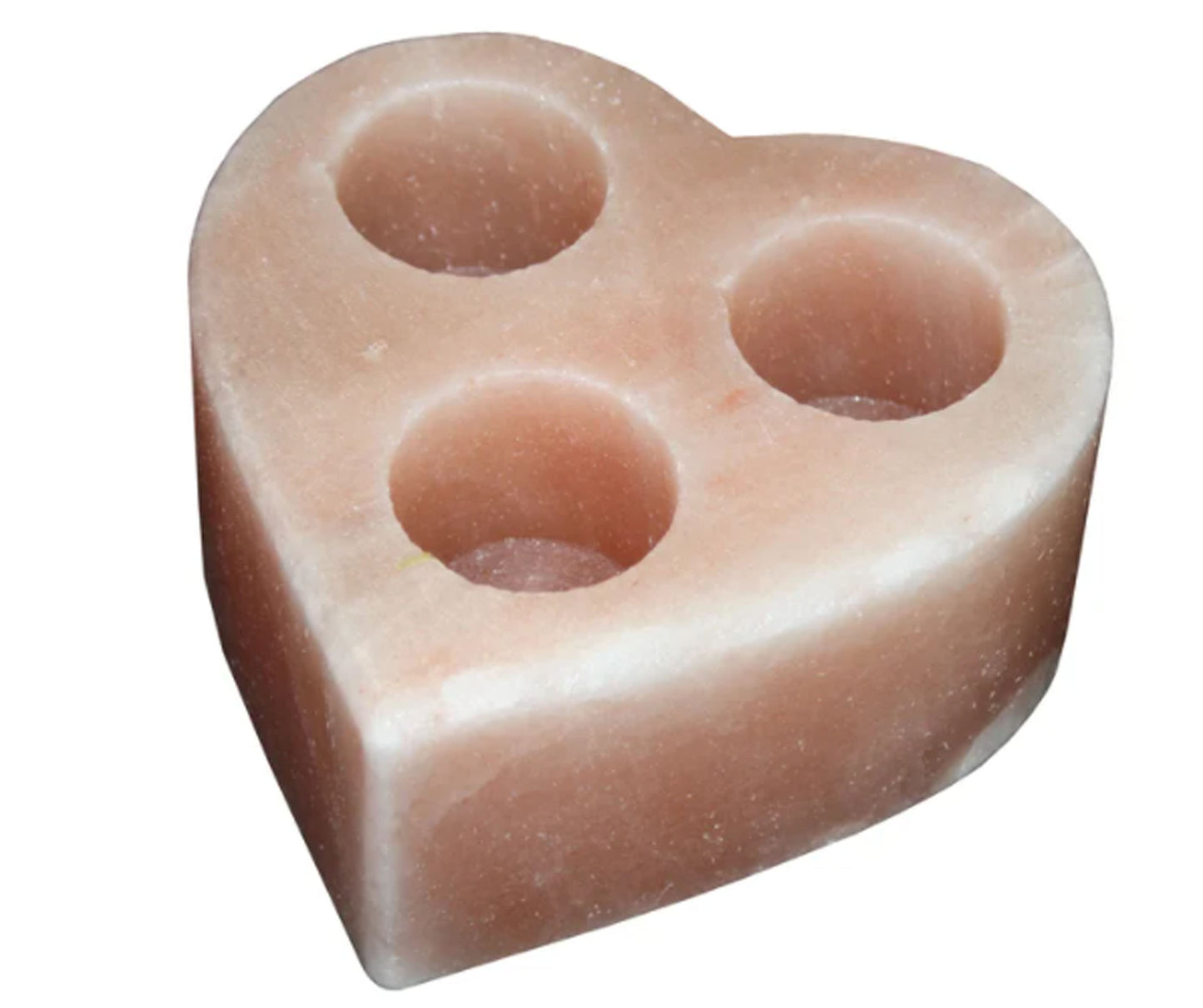 Himalayan Natural Heart Shape 3Hole Tea Light Candle Holder Light Lamp Mother's Day Gift