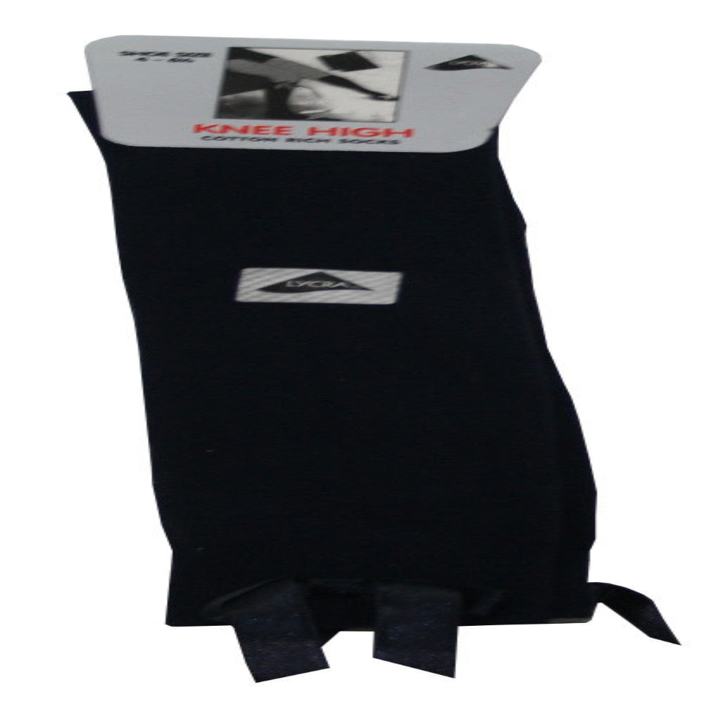 3 Pairs Knee High Bow Socks Navy & White