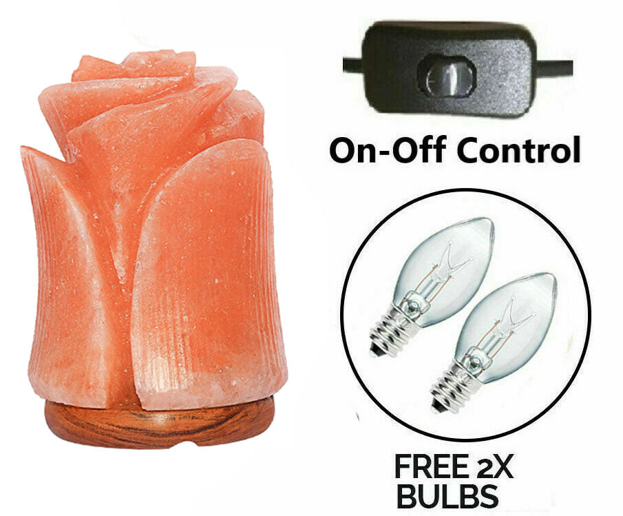 Rose Flower Shape Himalayan Salt Lamp | Authentic and Hand Carved Mother's Day Gift