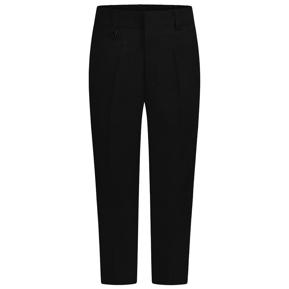 Boys Sturdy Fit Half Elasticated Trouser Black & Grey