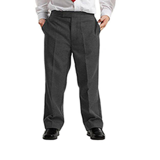Boys Sturdy Fit Half Elasticated Trouser Black & Grey