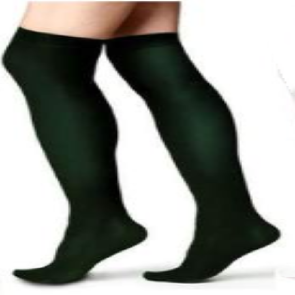 Over The Knee Socks Black Green & White