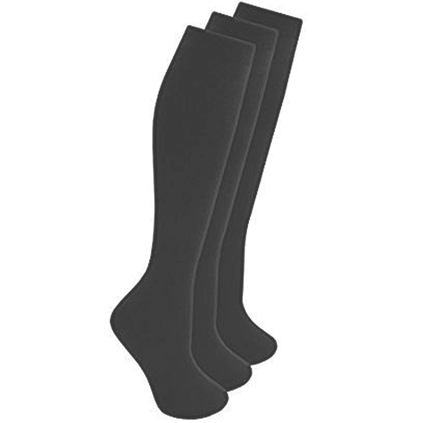 3 Pairs Knee High Socks White Black Grey & Red
