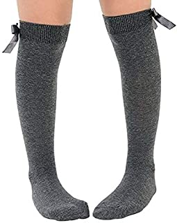 3 x Pairs Girls Ankle Socks With a Bow Cotton Rich Black Red & Grey