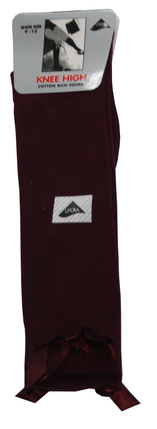 3 Pairs Knee High Bow Socks