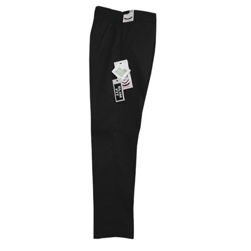 Boys Black Junior Slim Fit Trouser Half Elasticated
