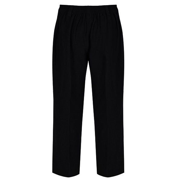 Boys Sturdy Fit Half Elasticated Trouser Black & Grey
