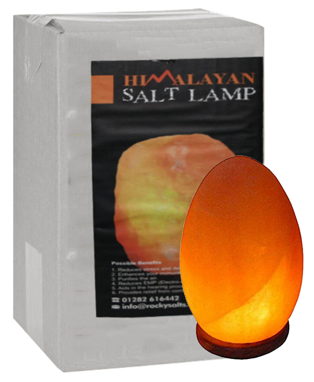 Himalayan Egg Shape Wooden Base Rock Crystal Salt Lamp Mother's Day Gift