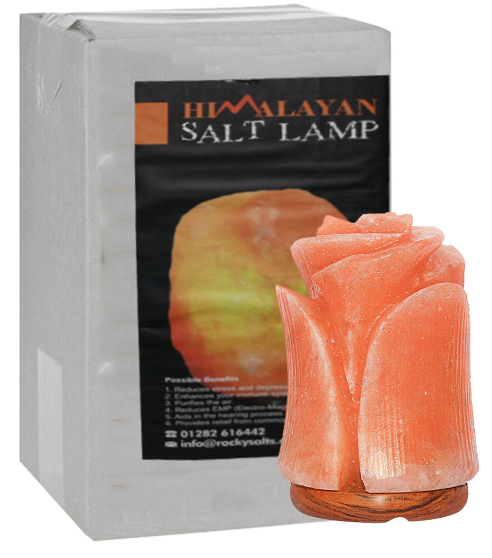 Rose Flower Shape Himalayan Salt Lamp | Authentic and Hand Carved Mother's Day Gift