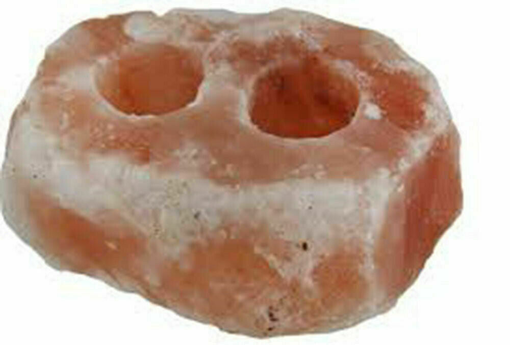 Himalayan Rock Salt Double Tea Light Candle Holder Natural Light Lamp Mother's Day Gift
