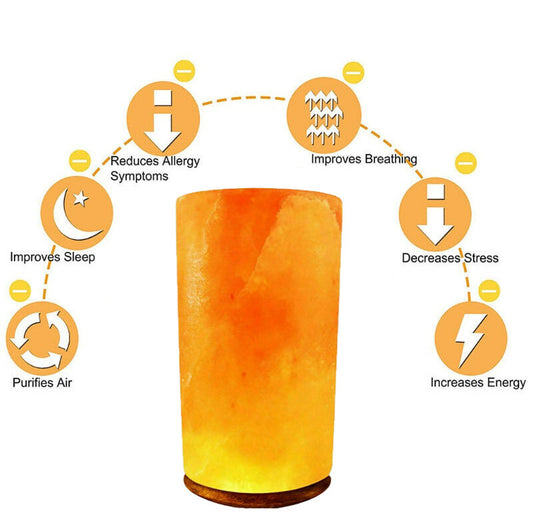Natural Himalayan Salt Lamp Cylinder Crystal Salt Light Lamp Mother's Day Gift