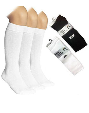 3 Pairs Knee High Socks Black & White
