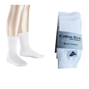 3 Pairs PE Sports Socks Cotton Rich White