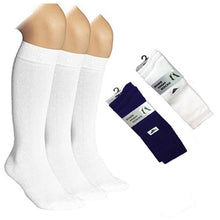 3 Pairs Knee High Socks White & Navy