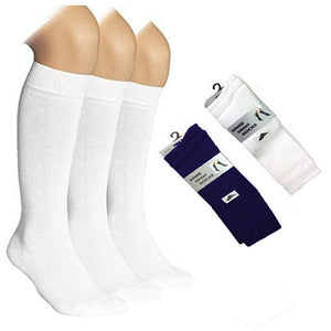 3 Pairs Knee High Socks White & Navy