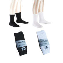 3 Pairs PE Sports Socks Cotton Rich White & Black