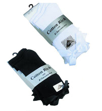 3 x Pairs Girls Dress Ankle Socks With a Bow Cotton Rich Black & White