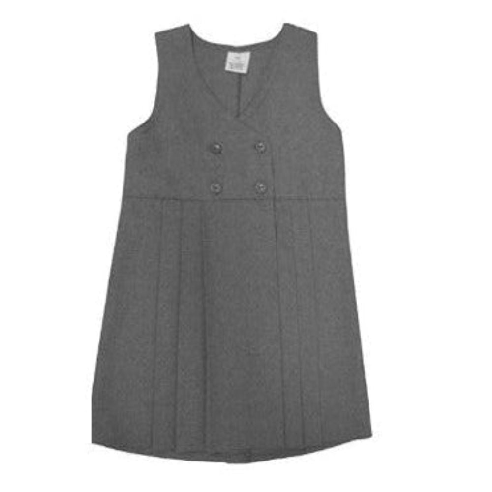 4 Button Grey Pinafore Dress