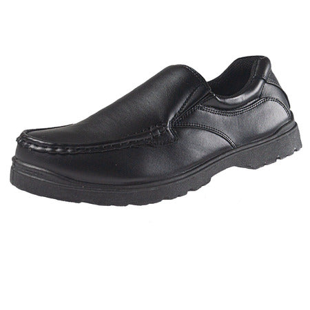 US Brass Lucas mens black slip on shoe sole view