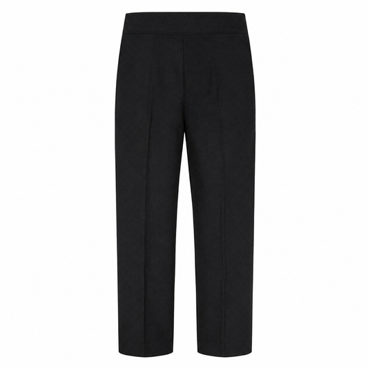 Boys Black Slim Fit Pull Up Trouser