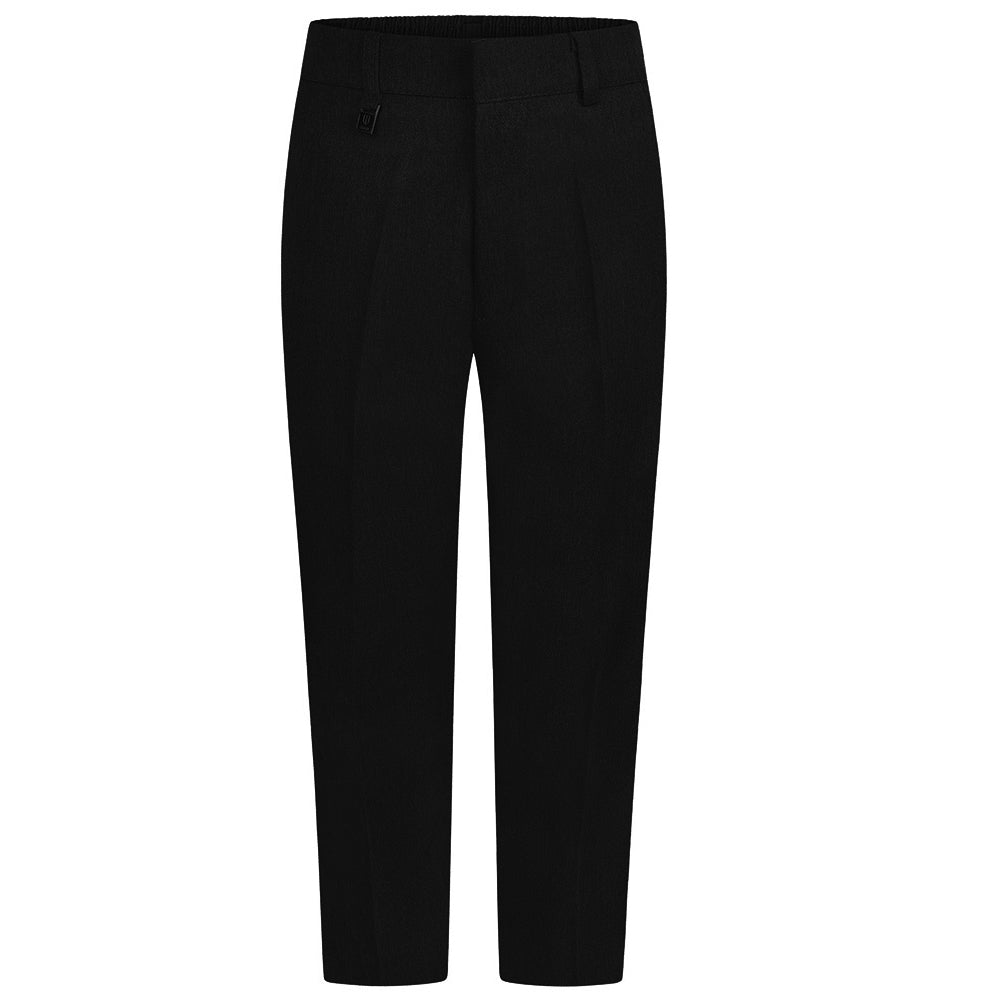 Boys Sturdy Fit Trouser Half Elasticated Black