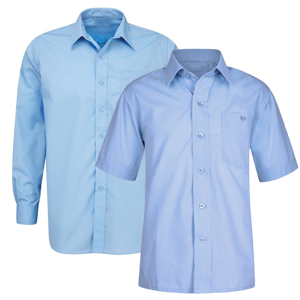 Boys Blue School Shirt with Breast Pocket