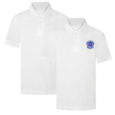 Coates Lane Primary White Plain & Logo Polo Shirt