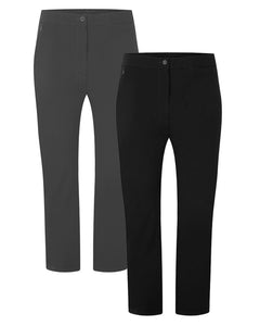 Girls Sturdy Fit Trouser Half Elasticated Black & Grey