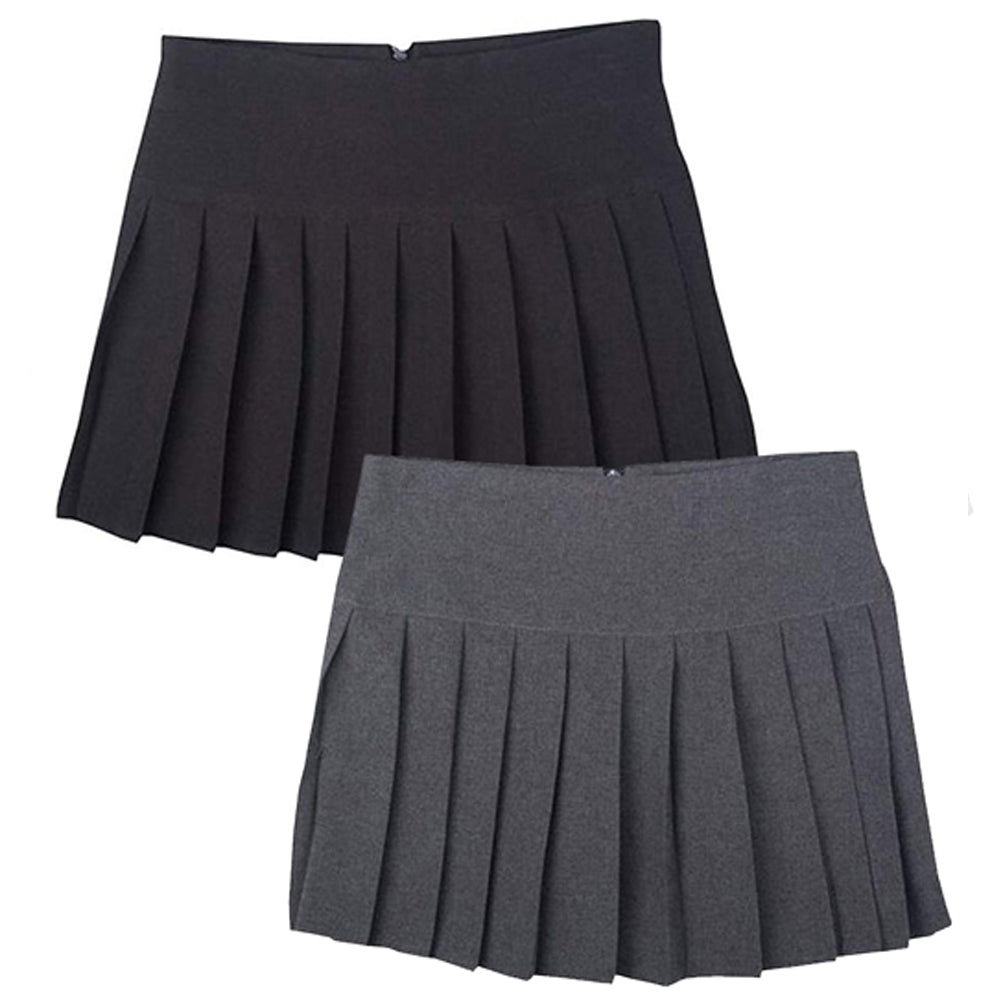 Girls Britney Pleated Skirt Black & Grey