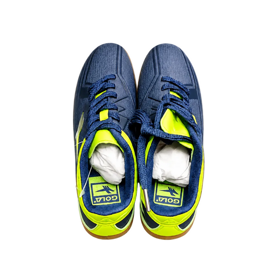 Gola AKA 662 Kids' Indoor Football Trainers – Navy / Lime (Futsal / 5-a-Side)