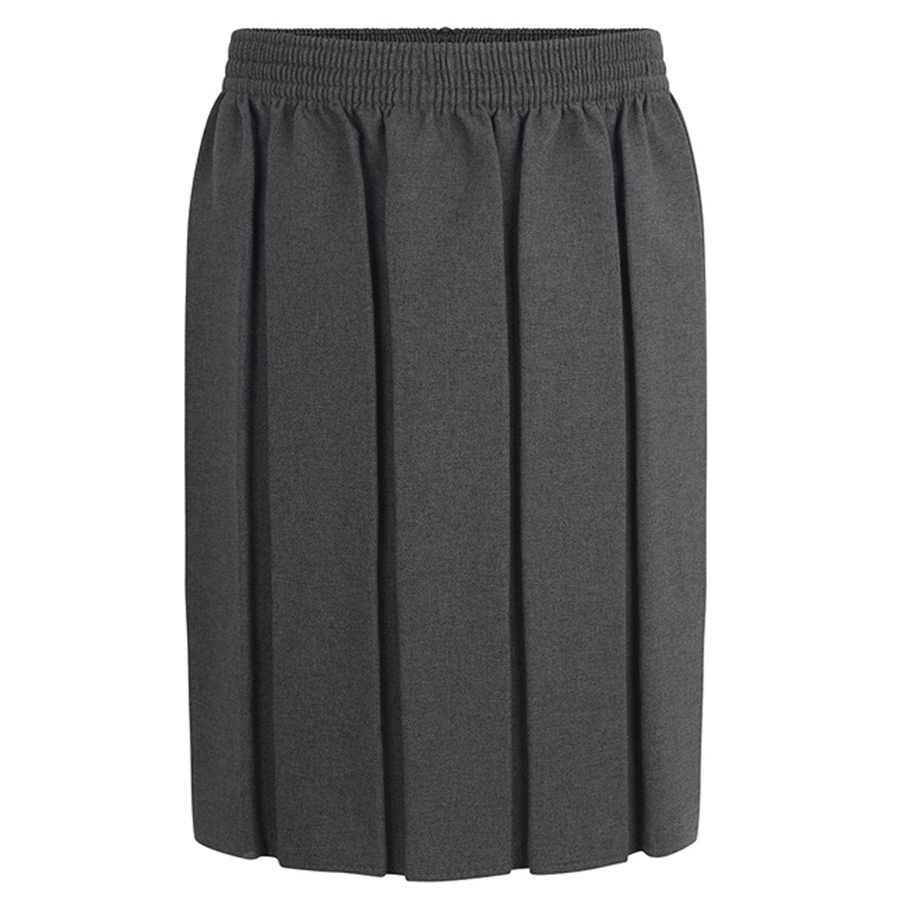 Grey Box Pleated Skirt Fully Elasticated