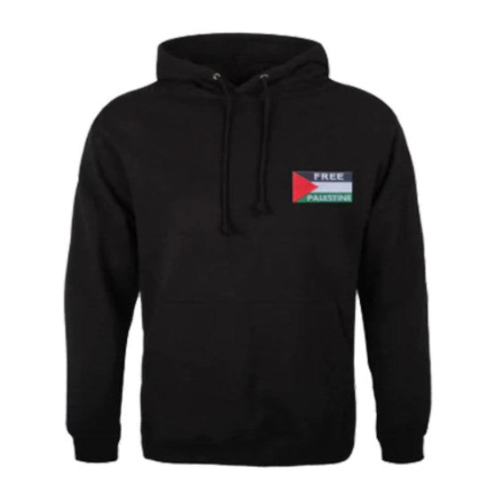 Hoodie With Free Palestine Embroidered Flag Patch