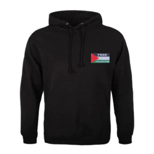 Hoodie With Free Palestine Embroidered Flag Patch