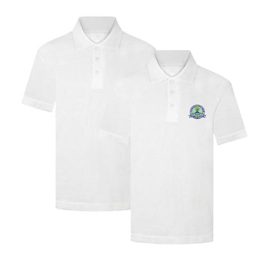 New Coates Lane Primary White Plain & Logo Polo Shirt