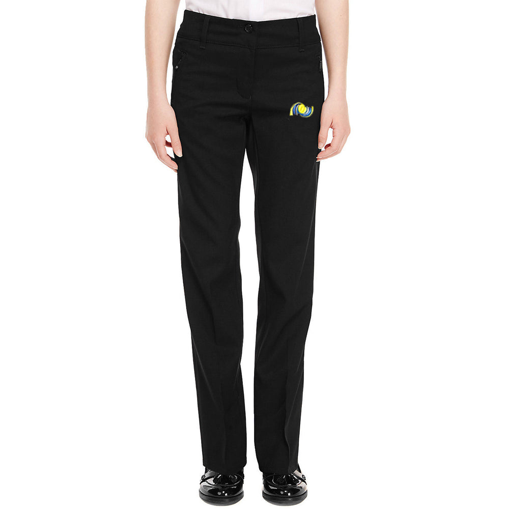 Pendle Vale Slim Fit Girls Black Trousers