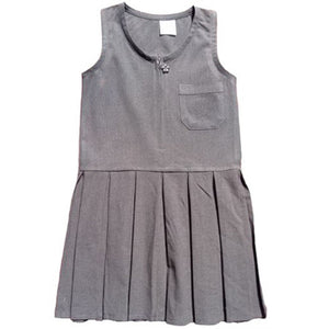Pleated Floral Pinafore Grey