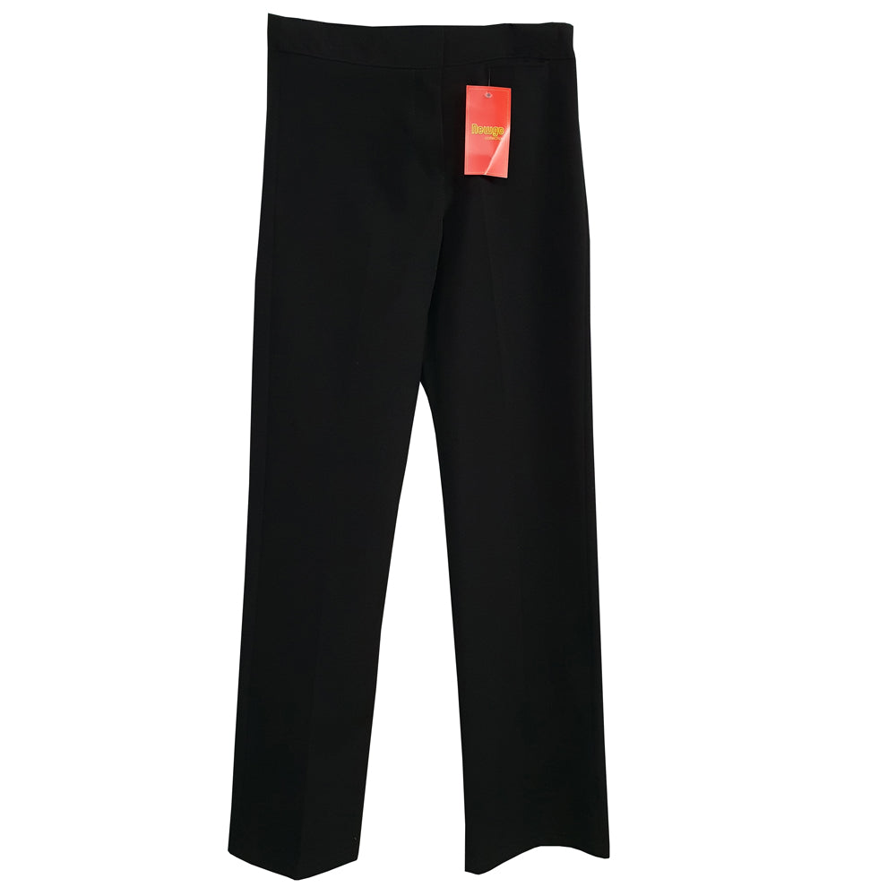 Regular Fit Girls Black Trouser With Adjusters