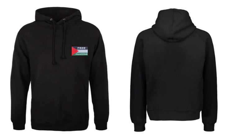 Hoodie With Free Palestine Embroidered Flag Patch