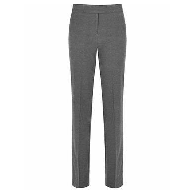 Girls Slim Fit Stretch Pull Up Grey Trouser